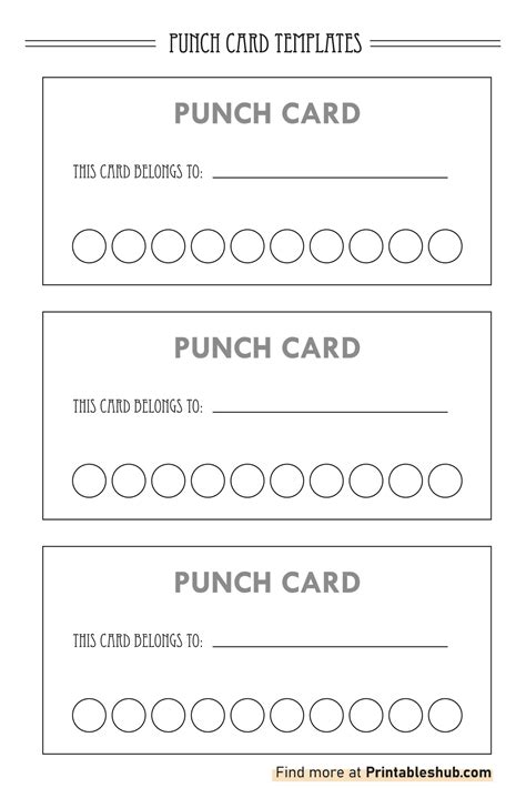 printable punch cards